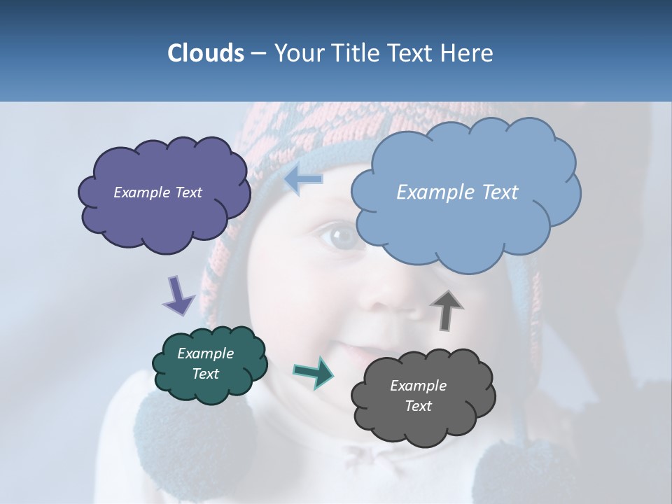 A Baby Wearing A Hat With Pom Poms PowerPoint Template