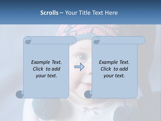 A Baby Wearing A Hat With Pom Poms PowerPoint Template