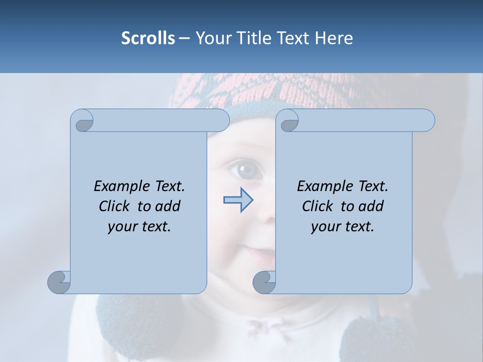 A Baby Wearing A Hat With Pom Poms PowerPoint Template
