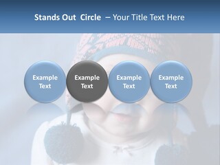 A Baby Wearing A Hat With Pom Poms PowerPoint Template