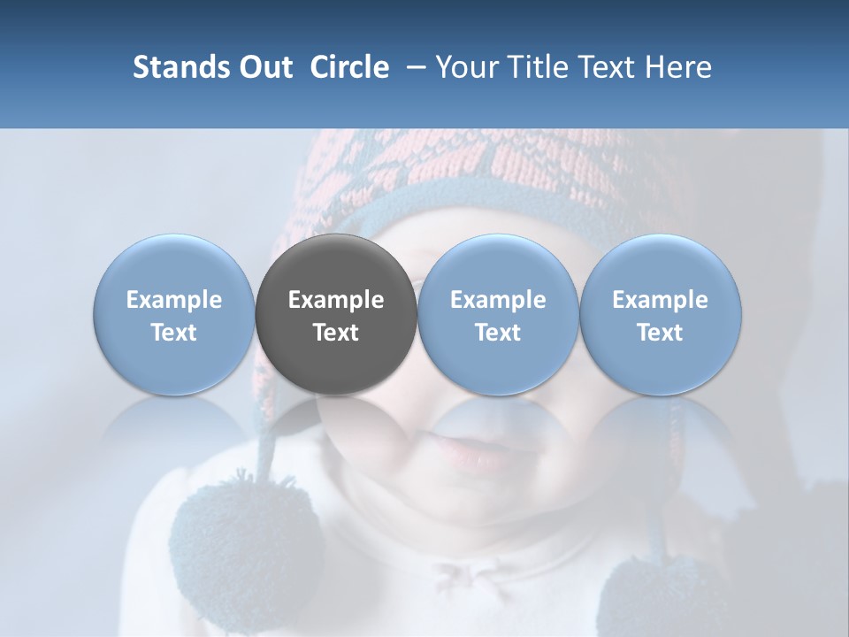 A Baby Wearing A Hat With Pom Poms PowerPoint Template