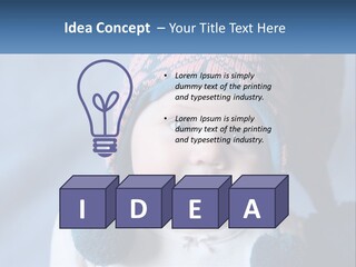A Baby Wearing A Hat With Pom Poms PowerPoint Template