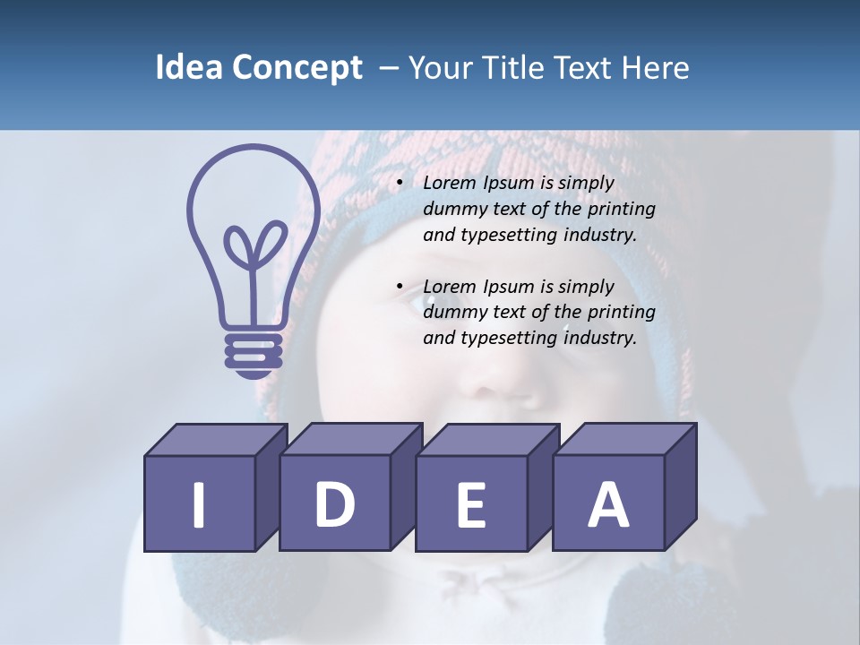 A Baby Wearing A Hat With Pom Poms PowerPoint Template