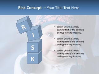 A Baby Wearing A Hat With Pom Poms PowerPoint Template