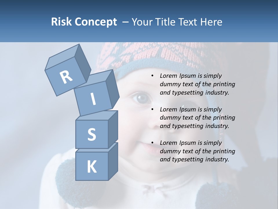 A Baby Wearing A Hat With Pom Poms PowerPoint Template