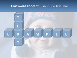 A Baby Wearing A Hat With Pom Poms PowerPoint Template