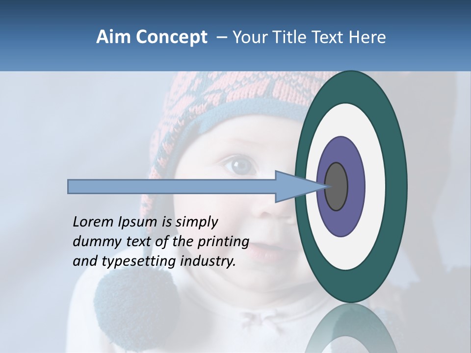 A Baby Wearing A Hat With Pom Poms PowerPoint Template
