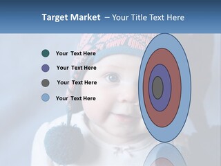A Baby Wearing A Hat With Pom Poms PowerPoint Template