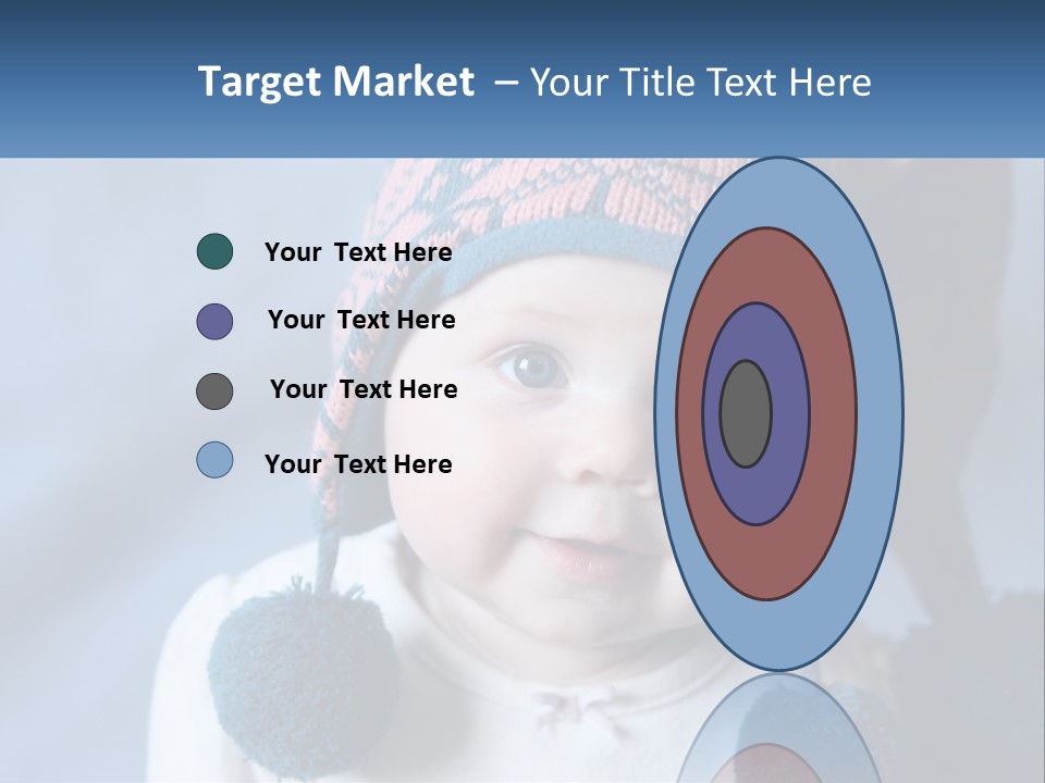 A Baby Wearing A Hat With Pom Poms PowerPoint Template