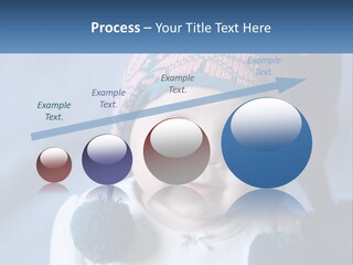 A Baby Wearing A Hat With Pom Poms PowerPoint Template
