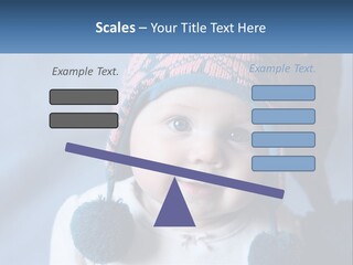 A Baby Wearing A Hat With Pom Poms PowerPoint Template