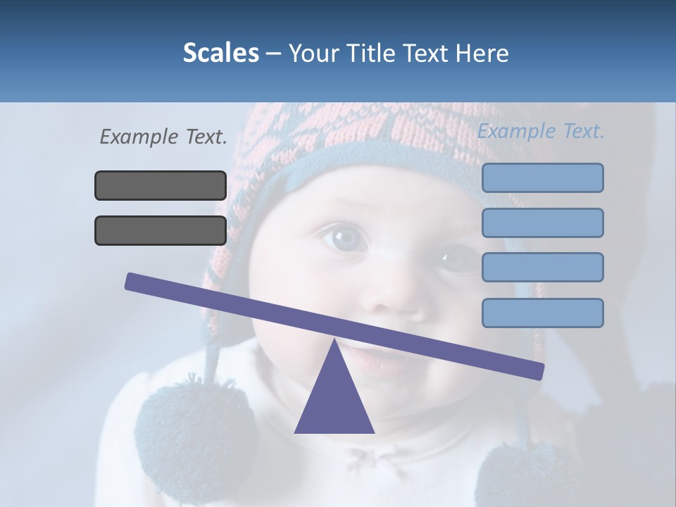 A Baby Wearing A Hat With Pom Poms PowerPoint Template