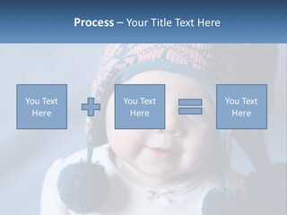 A Baby Wearing A Hat With Pom Poms PowerPoint Template
