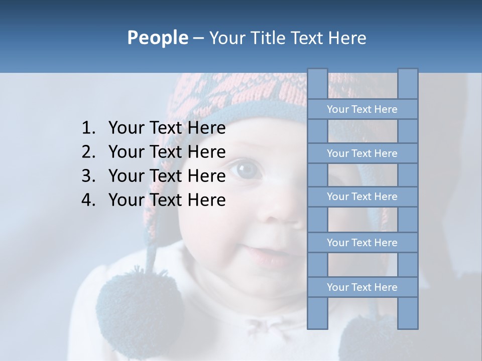 A Baby Wearing A Hat With Pom Poms PowerPoint Template