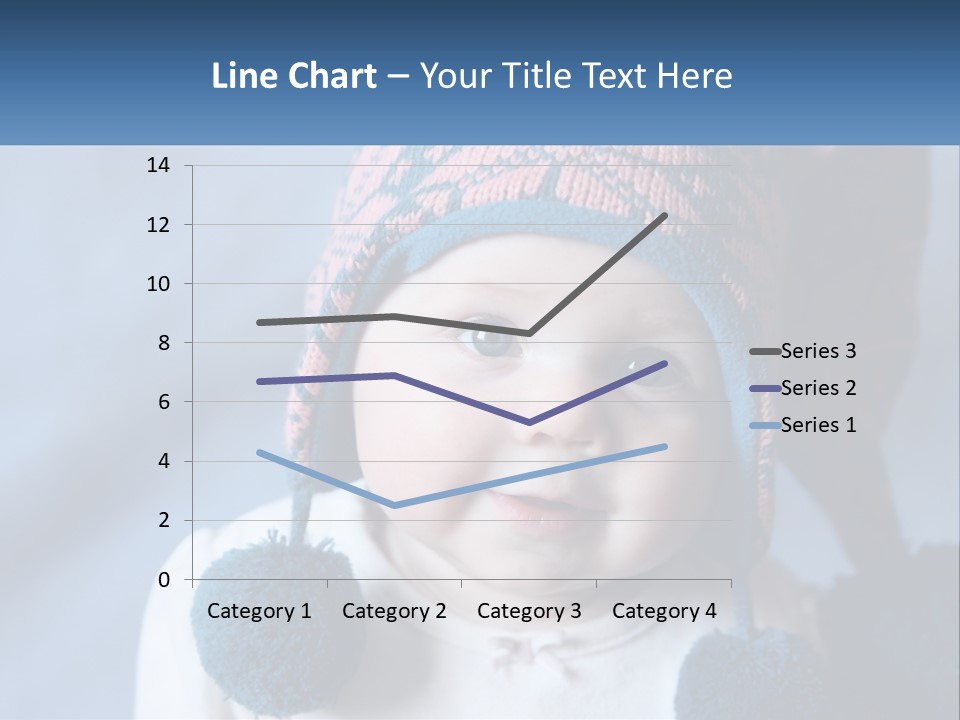 A Baby Wearing A Hat With Pom Poms PowerPoint Template