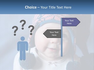 A Baby Wearing A Hat With Pom Poms PowerPoint Template