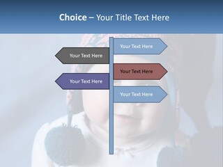 A Baby Wearing A Hat With Pom Poms PowerPoint Template