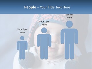 A Baby Wearing A Hat With Pom Poms PowerPoint Template