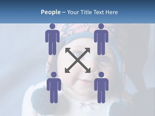 A Baby Wearing A Hat With Pom Poms PowerPoint Template
