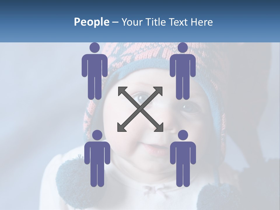 A Baby Wearing A Hat With Pom Poms PowerPoint Template