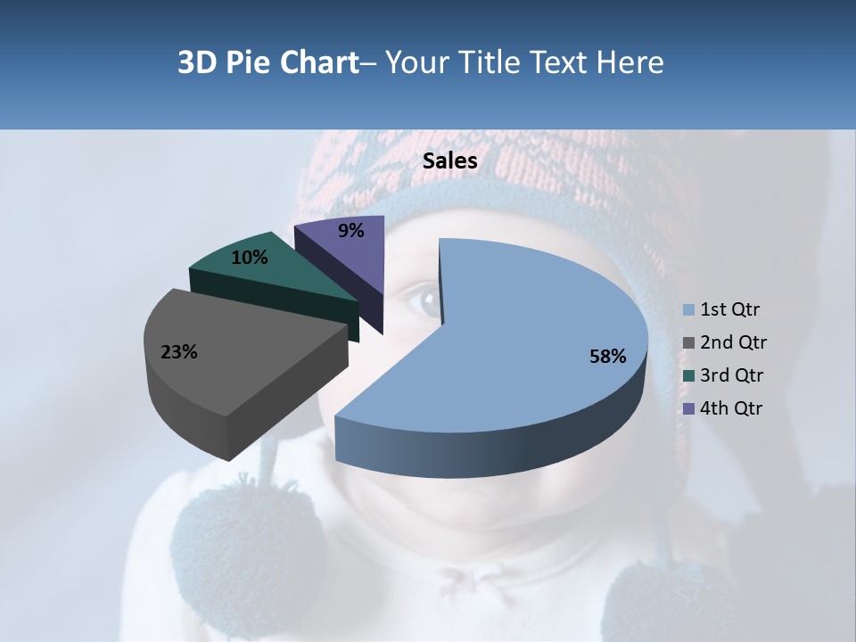 A Baby Wearing A Hat With Pom Poms PowerPoint Template