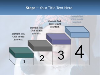 A Baby Wearing A Hat With Pom Poms PowerPoint Template