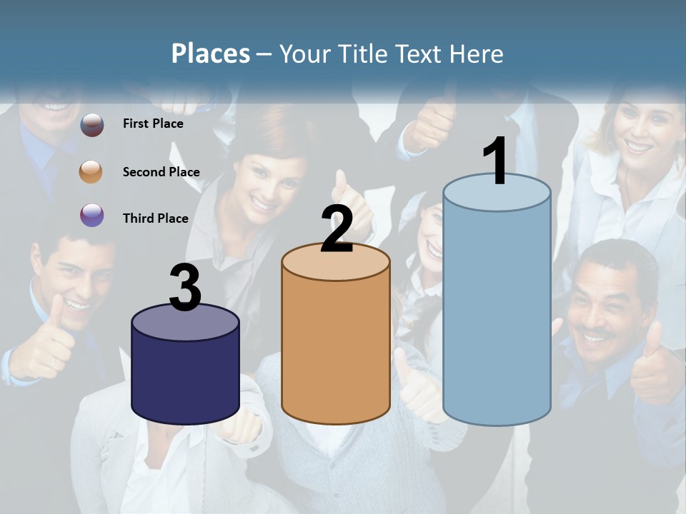 A Group Of Business People Giving Thumbs Up PowerPoint Template