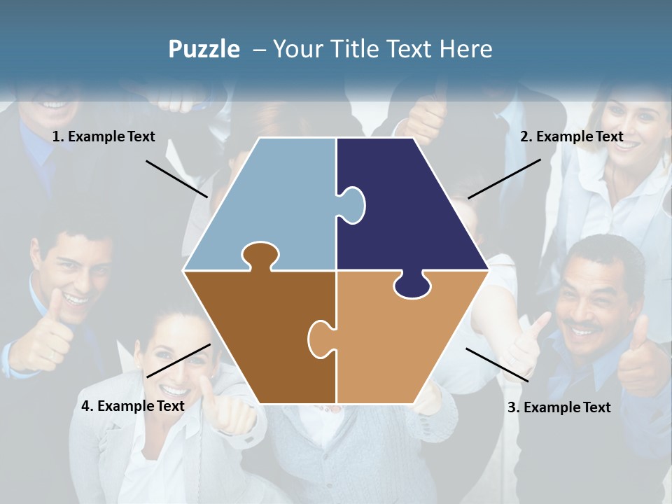 A Group Of Business People Giving Thumbs Up PowerPoint Template