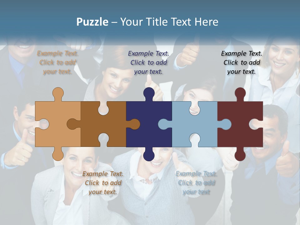 A Group Of Business People Giving Thumbs Up PowerPoint Template