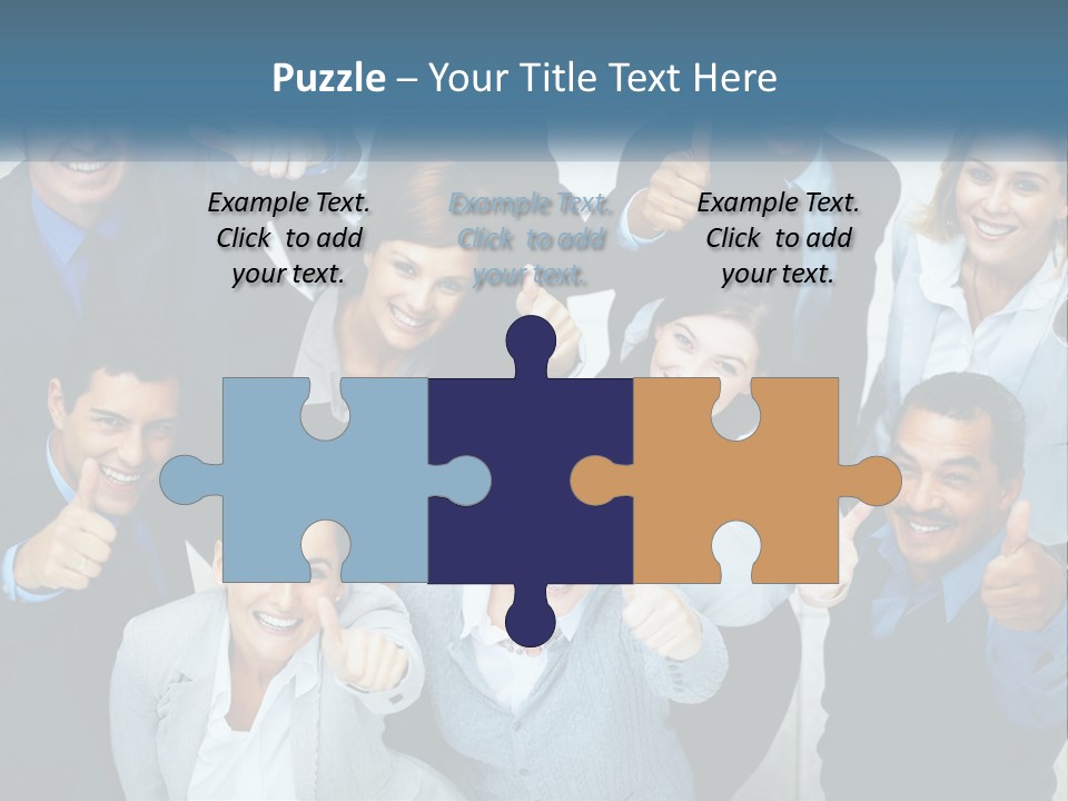 A Group Of Business People Giving Thumbs Up PowerPoint Template