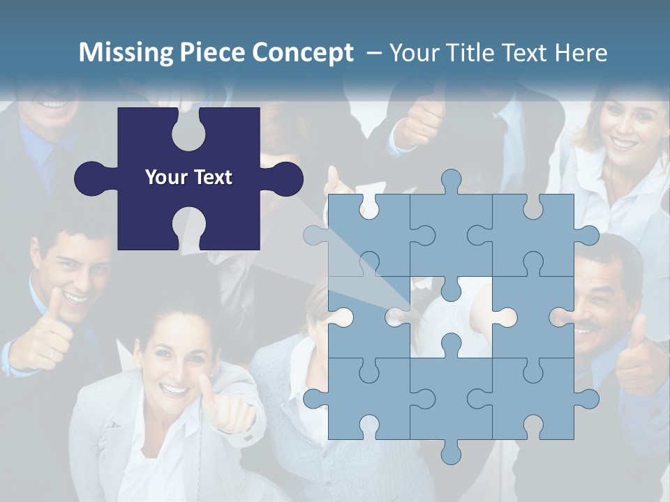 A Group Of Business People Giving Thumbs Up PowerPoint Template