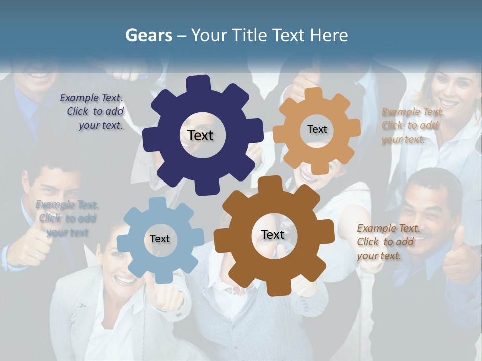 A Group Of Business People Giving Thumbs Up PowerPoint Template