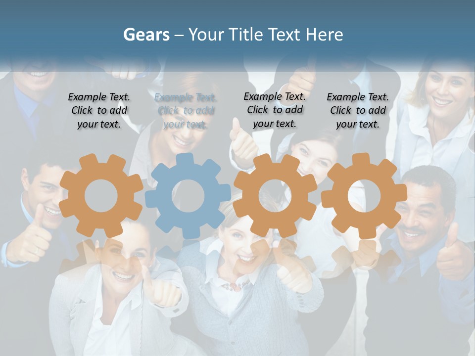 A Group Of Business People Giving Thumbs Up PowerPoint Template