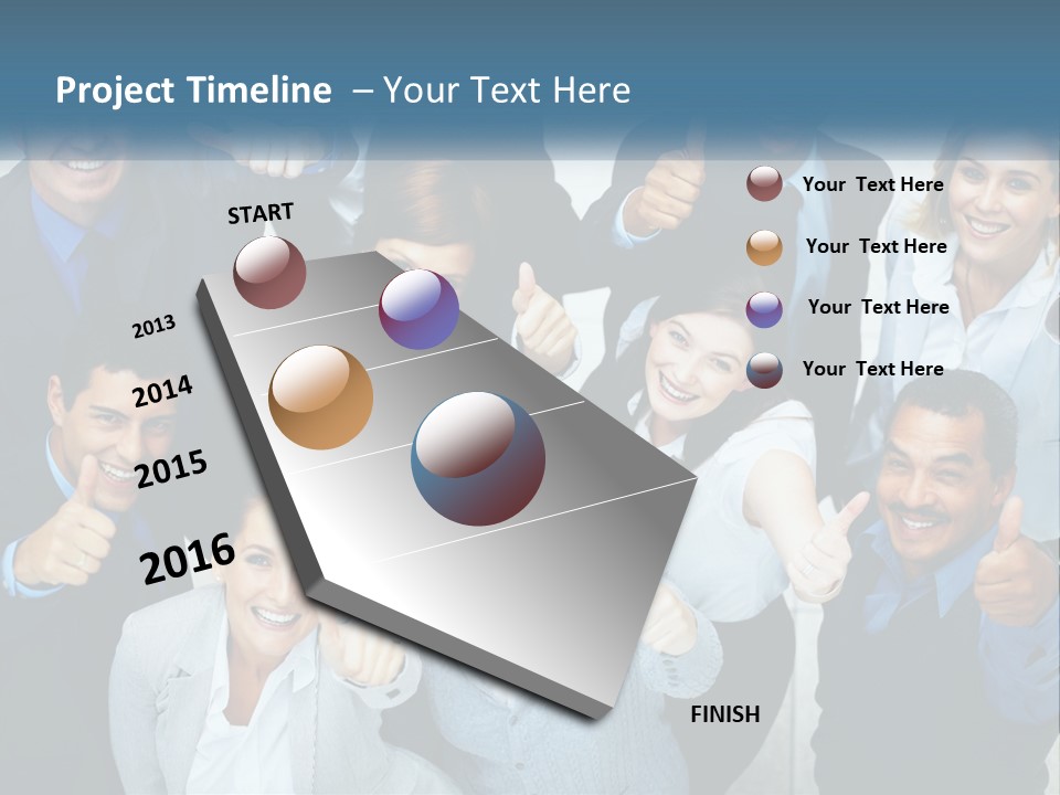 A Group Of Business People Giving Thumbs Up PowerPoint Template