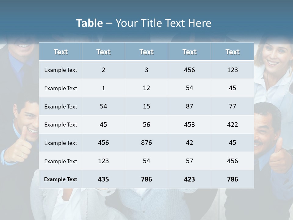 A Group Of Business People Giving Thumbs Up PowerPoint Template
