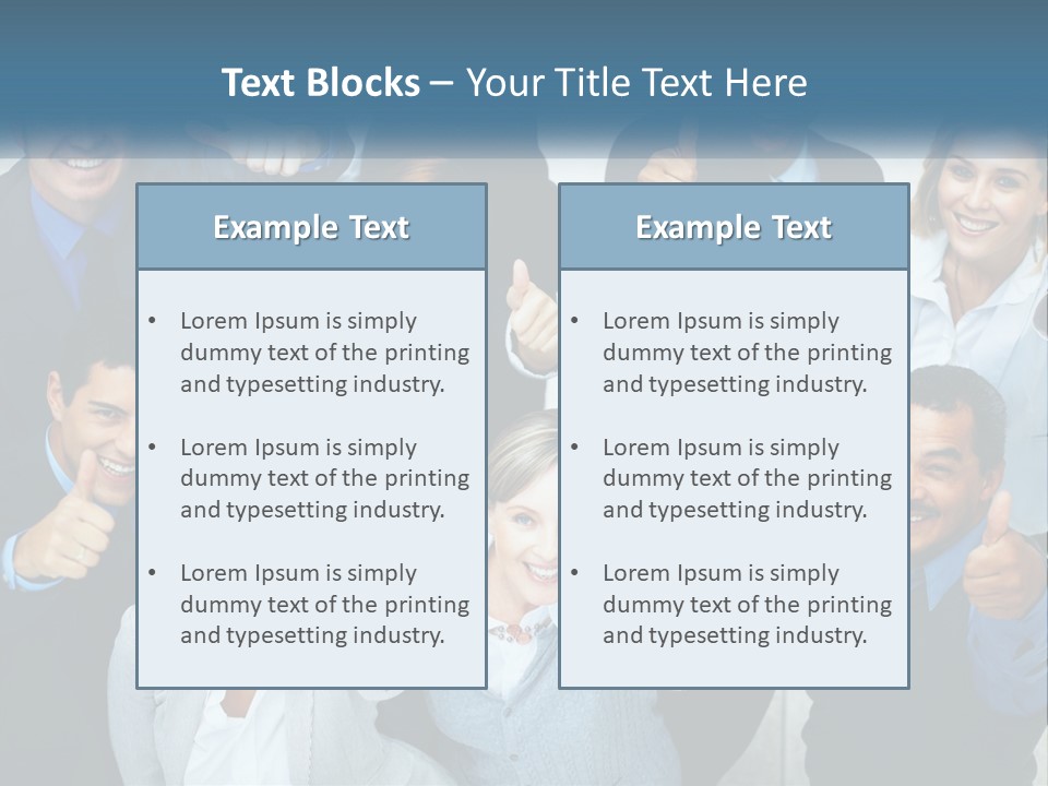 A Group Of Business People Giving Thumbs Up PowerPoint Template