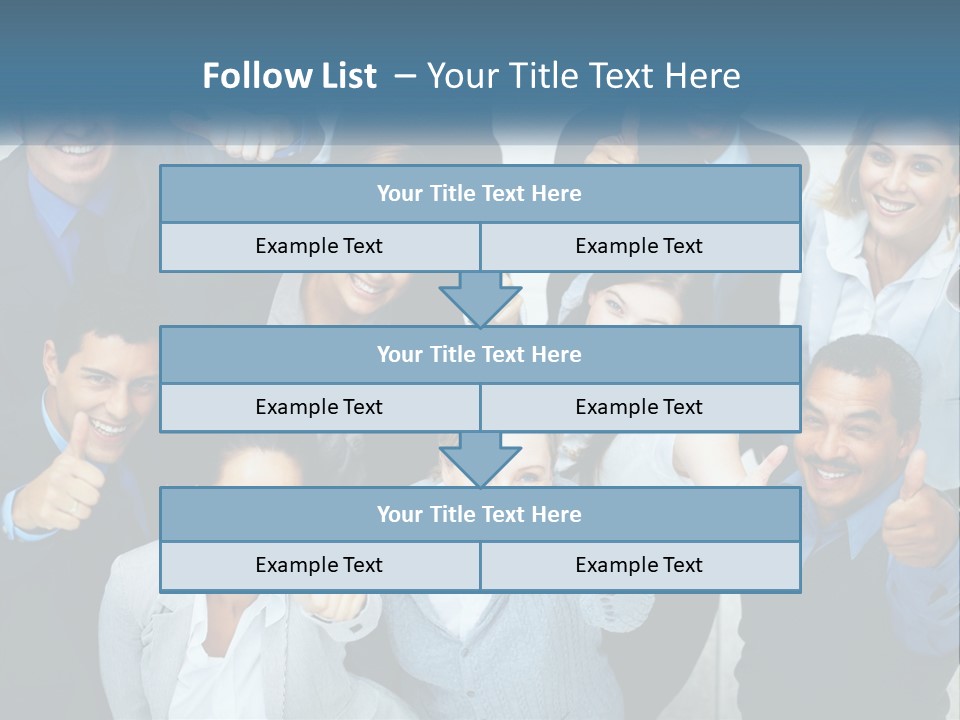 A Group Of Business People Giving Thumbs Up PowerPoint Template