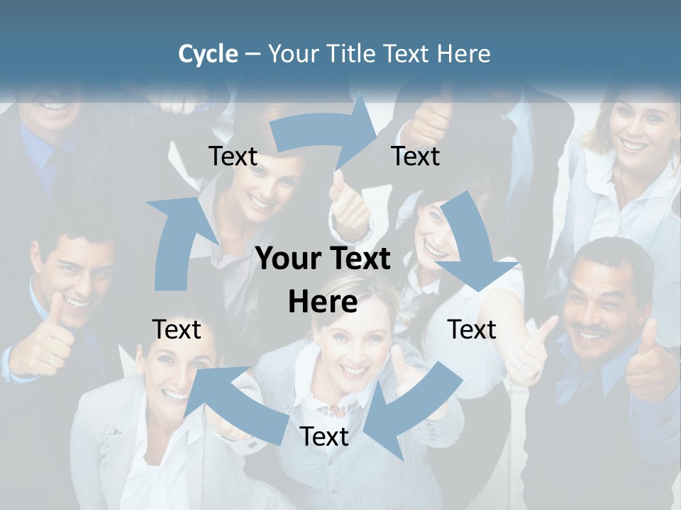 A Group Of Business People Giving Thumbs Up PowerPoint Template