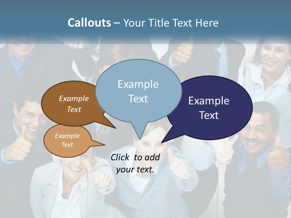 A Group Of Business People Giving Thumbs Up PowerPoint Template