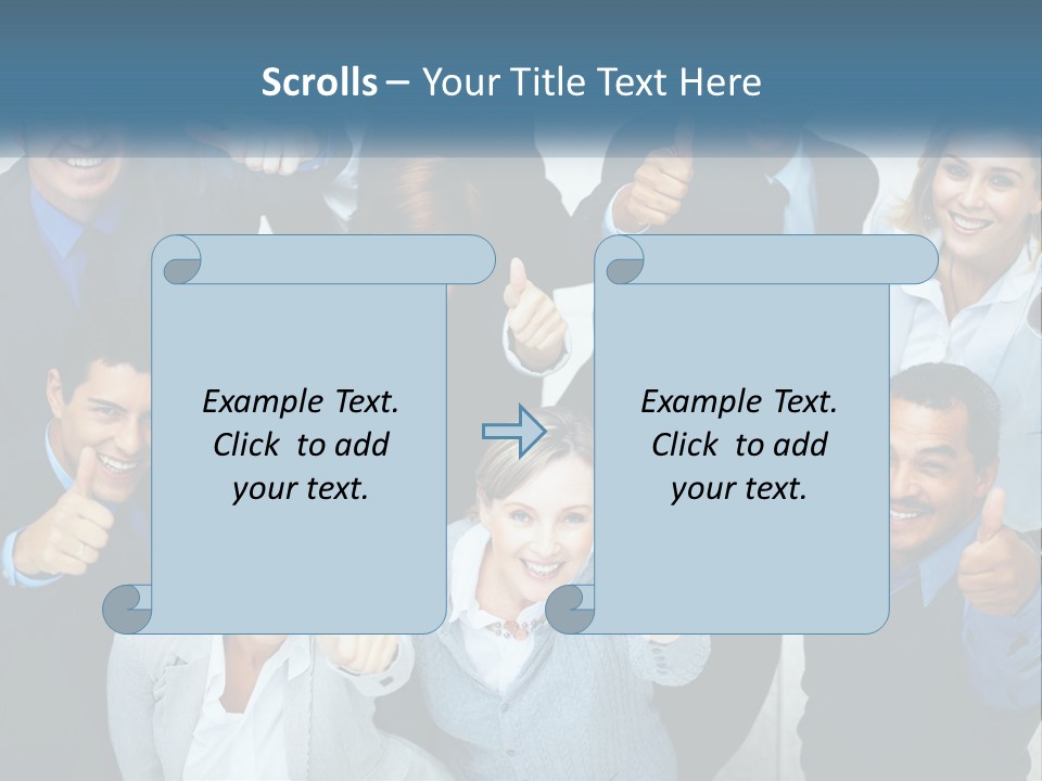 A Group Of Business People Giving Thumbs Up PowerPoint Template
