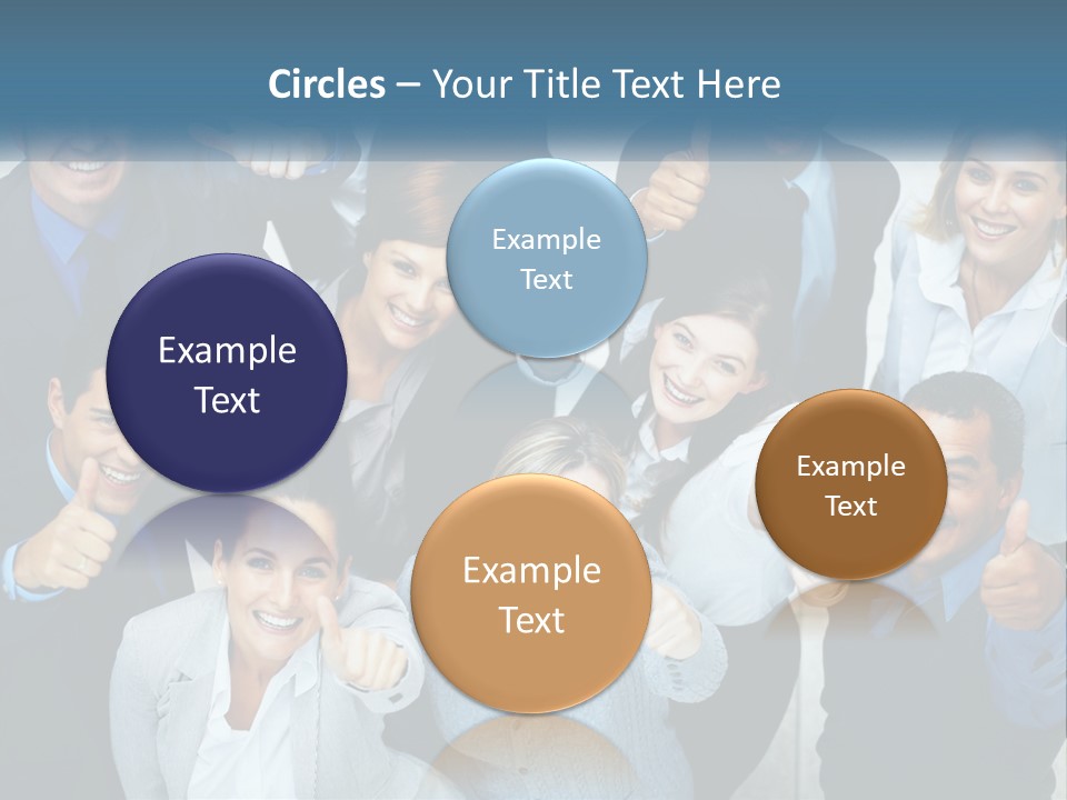 A Group Of Business People Giving Thumbs Up PowerPoint Template