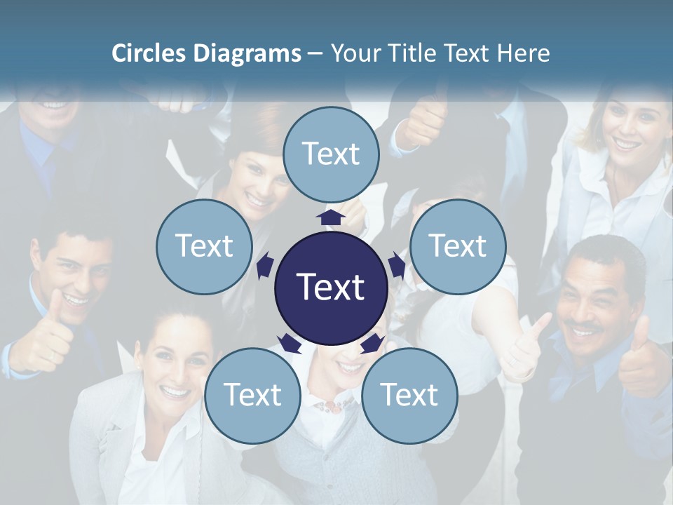 A Group Of Business People Giving Thumbs Up PowerPoint Template