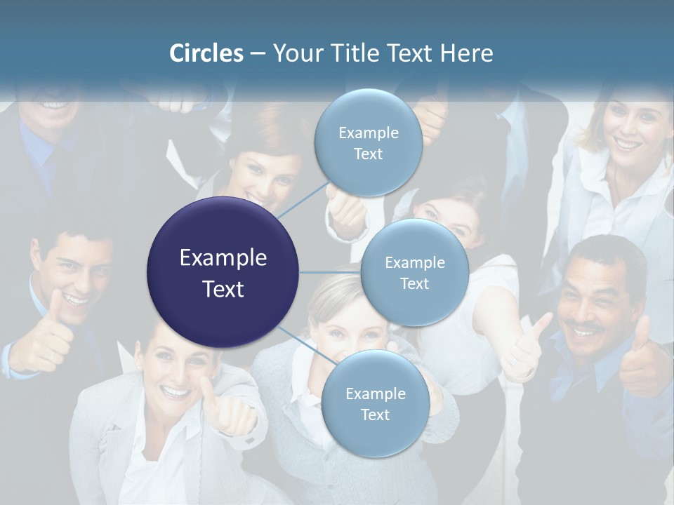 A Group Of Business People Giving Thumbs Up PowerPoint Template