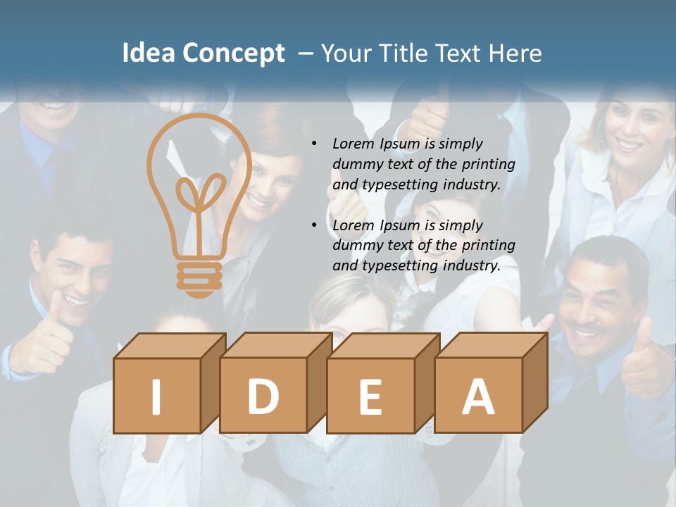A Group Of Business People Giving Thumbs Up PowerPoint Template