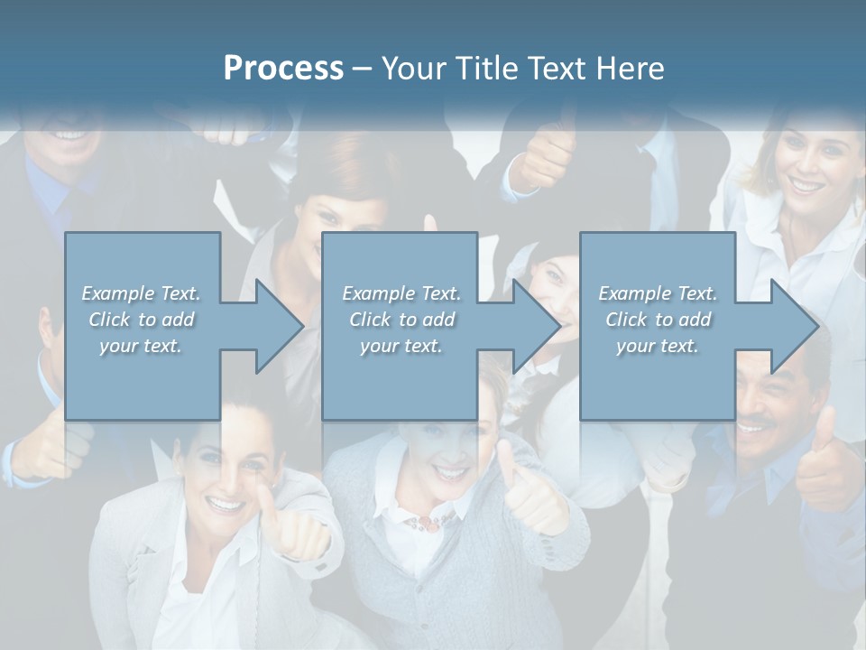 A Group Of Business People Giving Thumbs Up PowerPoint Template