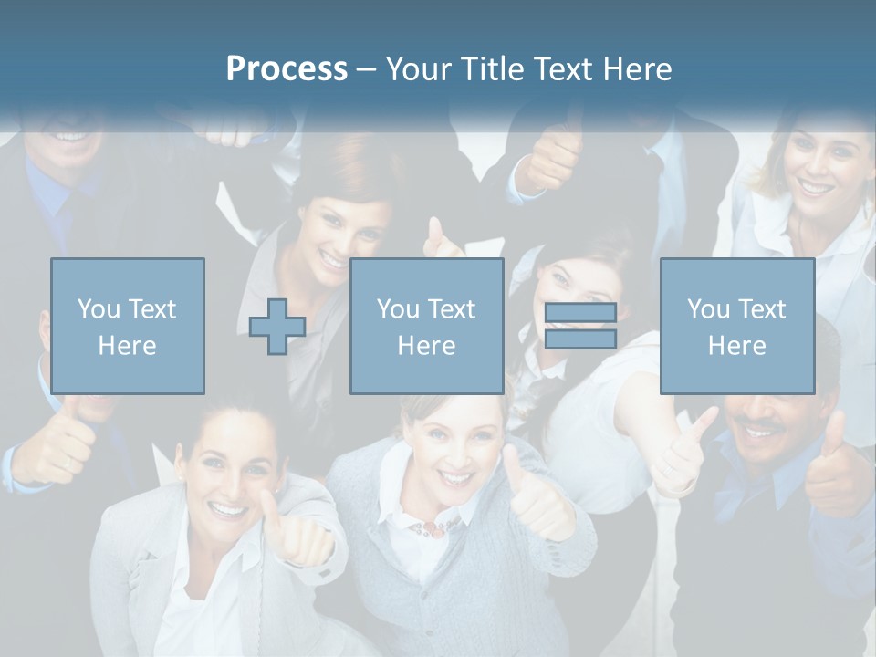 A Group Of Business People Giving Thumbs Up PowerPoint Template