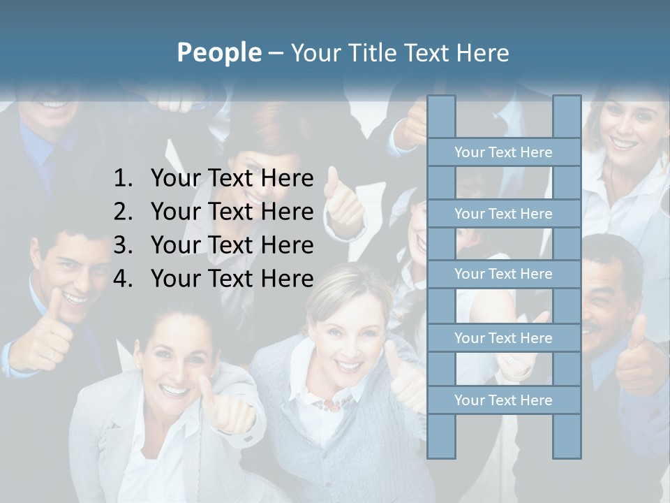 A Group Of Business People Giving Thumbs Up PowerPoint Template