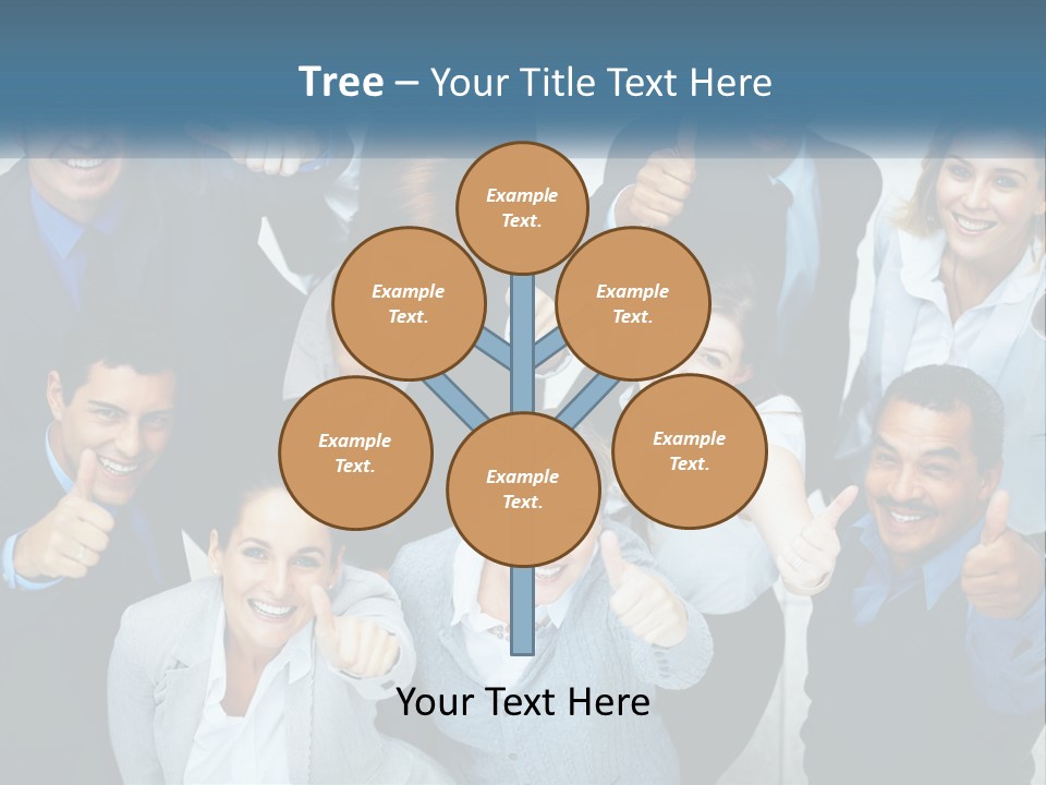 A Group Of Business People Giving Thumbs Up PowerPoint Template