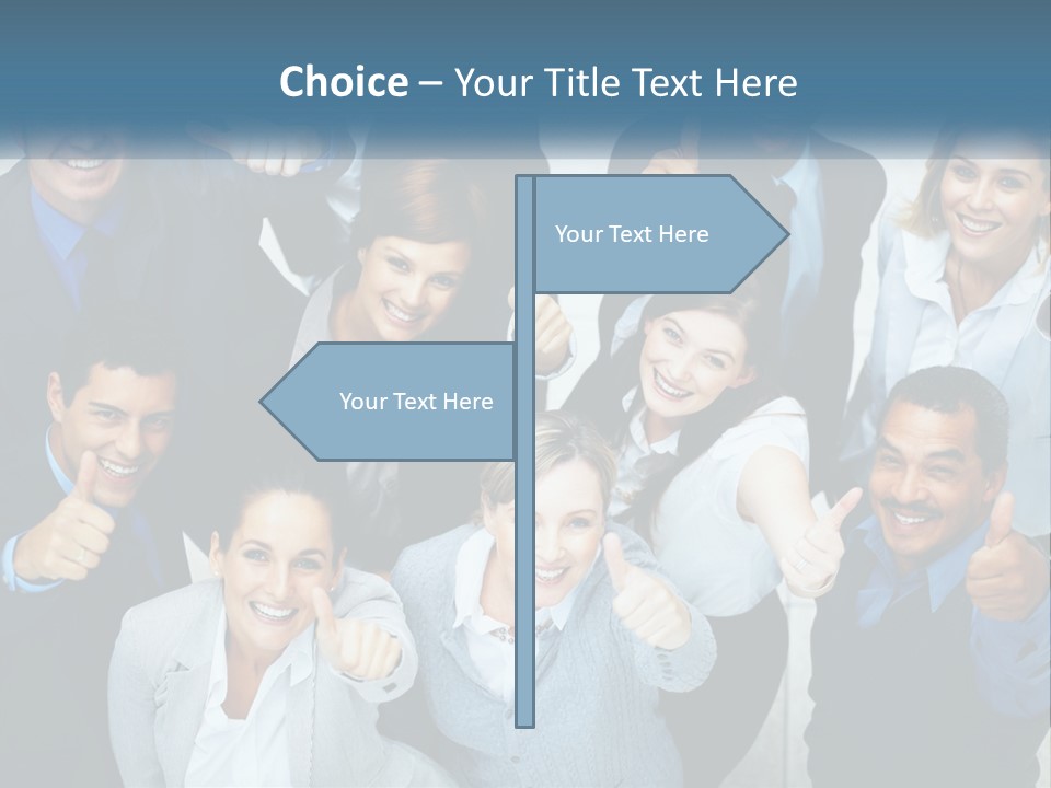 A Group Of Business People Giving Thumbs Up PowerPoint Template