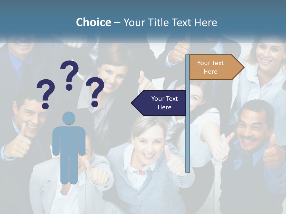 A Group Of Business People Giving Thumbs Up PowerPoint Template